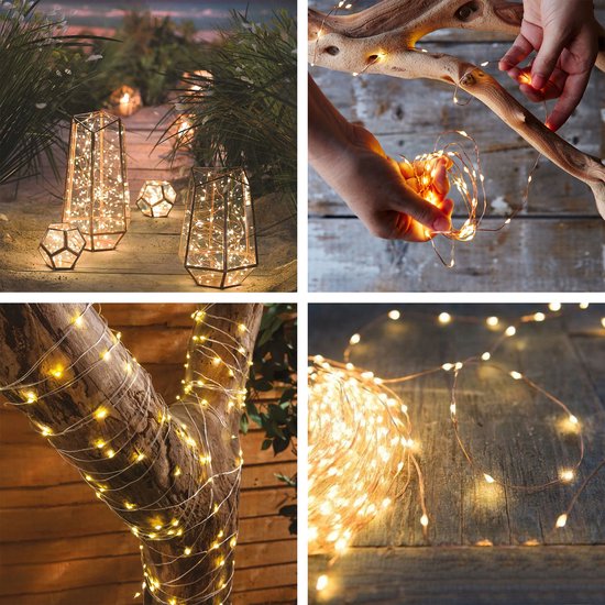 Happy Goods Solar Gartenbeleuchtung - 200 LED Lichterkette für den Außenbereich - 20 m - Lichterkette - Außenbeleuchtung Girlande - Lichterketten