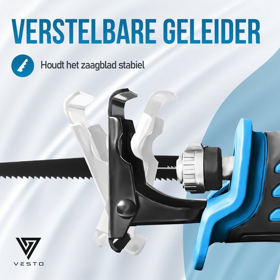 Vesto® Akku-Stichsäge - 21V Li-Ion - Inkl. 2 Akkus, Sägeblätter & Koffer - 25mm Hub - Für Holz, Metall & Kunststoff - Schnellwechselsystem - Kabellos