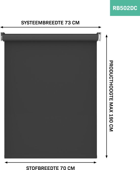 VONROC SMART BLINDS - Elektrisches Rollo - Verlängerung - 70 x 190 - Schwarz - Ohne Fernbedienung und Ladekabel