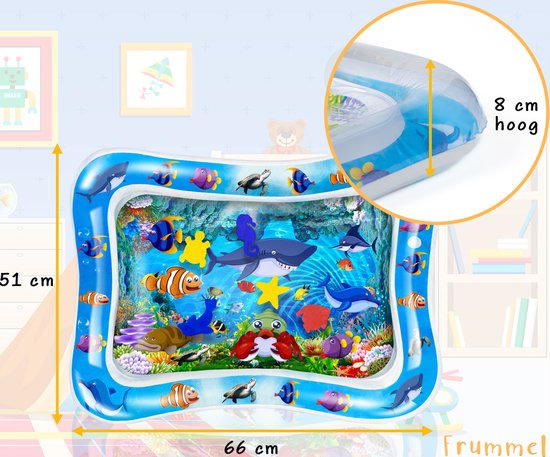 Frummel Wasser Spielmatte Baby - Wassermatte - Spielmatte - Aufblasbar - Wasserspielzeug Baby - Geschenk für die Mutterschaft - Clownfisch