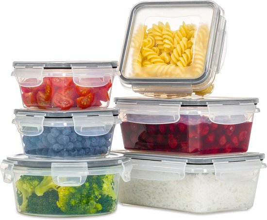 Stosh Freshness Trays - Meal Prep Trays - Gefrierschalen - Lebensmittelbehälter - 6 Stück - Kunststoff - BPA frei