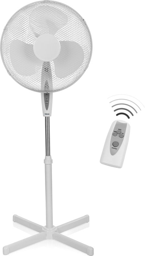 Standventilator 40 cm - Mit Fernbedienung & Timer - 3 Geschwindigkeiten - Höhenverstellbar - Tristar VE-5898 - Weiß