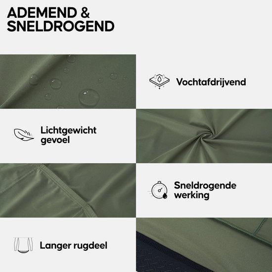 DANISH ENDURANCE Herren Radtrikot - Radsporttrikot - Kurze Ärmel - Quick-Dry - Olivgrün - Größe M