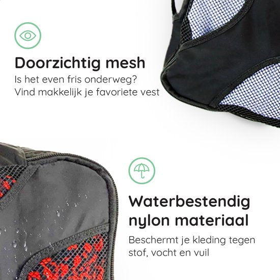Volcan Packing Cubes - Kofferorganisationsset - 4er Set - Reisewürfel - für Rucksack und Koffer - Schwarz