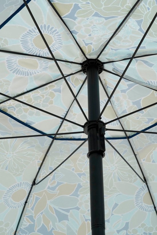 Mica Decorations Blumen Sonnenschirm - H238 x Ø220 cm - Blau
