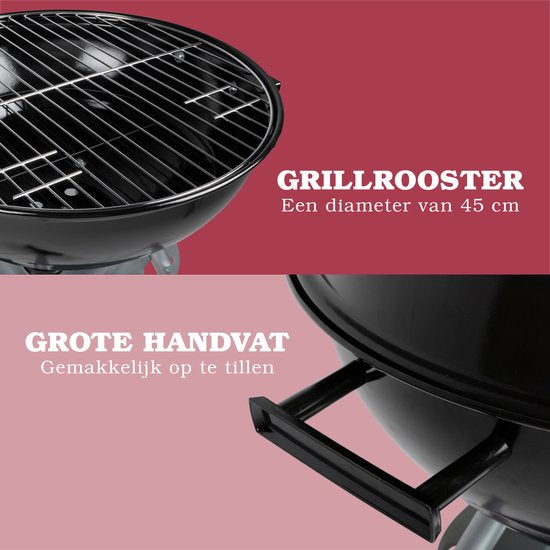 Lone Star Barbecue - Holzkohle-BBQ - Kugelgrill - isolierte Griffe - Belüftungssystem - herausnehmbare Ascheauffangschale