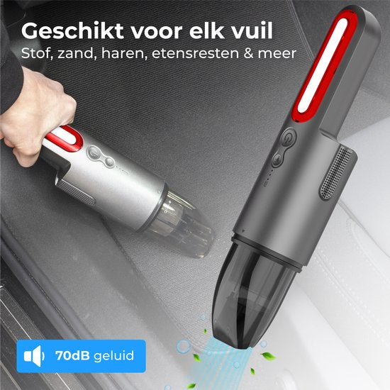 Nuvance - Auto-Staubsauger - 6000Pa - Kabelloser Handstaubsauger - USB Wiederaufladbar - Handstaubsauger - Auto Handstaubsauger - Krümelsauger - Krümelsauger