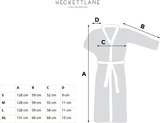 Heckettlane Bademantel Waffel - Morgenmantel für Damen und Herren - XL - Morgenmantel aus Baumwolle - Geeignet für die Sauna - Blau