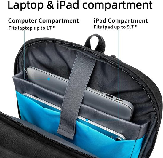 Geräumiger Laptop-Rucksack für Arbeit, Schule und Reisen mit USB-Ladeanschluss
