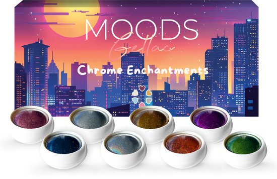 Moods Gellac 6-teiliges Set - Gel-Nagellack Starter Pack - Gel-Nagellack - 8ML - Chrome Enchantments - Gellac - Nails - Chic Colours - HEMA & TPO-free