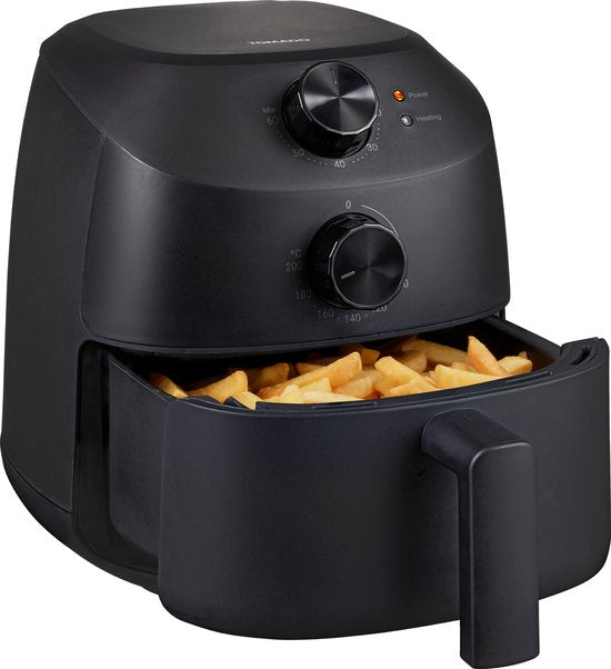 Tomado TAF2001B - Mini Airfryer - 2 Liter Fassungsvermögen - Für 1 oder 2 Personen - Kleine Heißluftfritteuse - PFAS-frei - Schwarz
