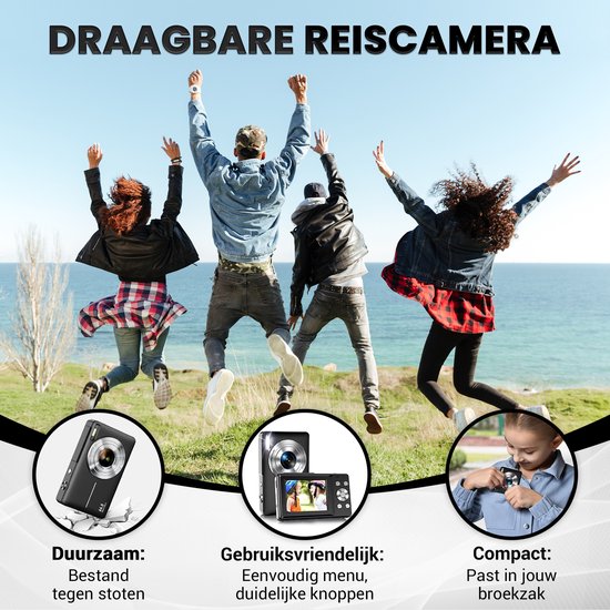K&L Digitalkamera - Fotokamera - Kompaktkamera - Vlog Kamera - Für Kinder - Inklusive 32GB - NL Software