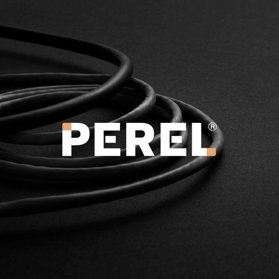 Perel Verlängerungskabel, Verlängerungsschnur, Stromkabel, Verlängerungskabel, Innenkabel mit zwei Steckdosen für den Außenbereich IP44, geerdet, Schuko, H07RN 3G2,5, PVC, Gummi, 20 m, schwarz