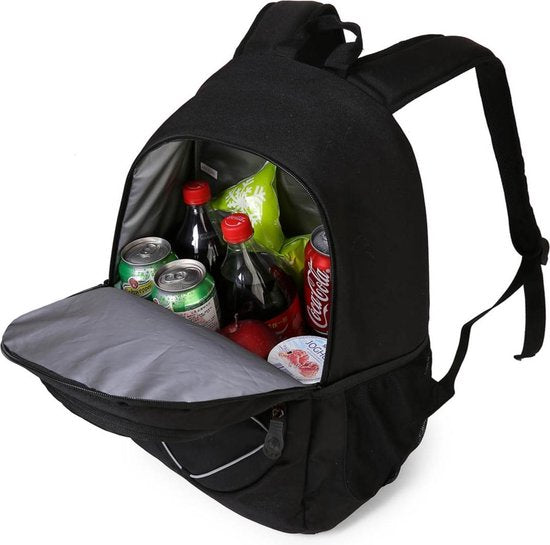 Kühlrucksack (25L) - Für 28 Dosen - Lunchtasche für Frauen und Männer - Schwarz