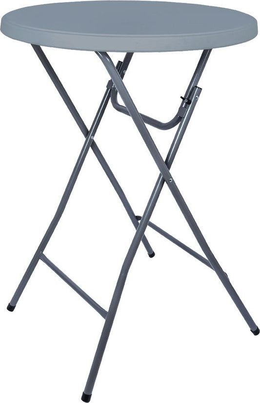 BRASQ Stehtisch - ø80 x 110 cm - Klapptisch - Aus Kunststoff und Metall - Für den Innen- und Außenbereich - Grau