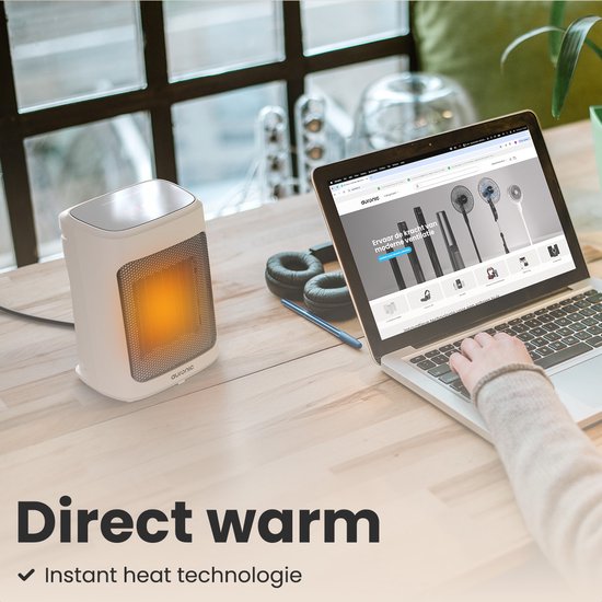 Auronic Heizlüfter Digital - Keramik-Heizgerät - Tragbar - 2000W Heizgerät - Weiß
