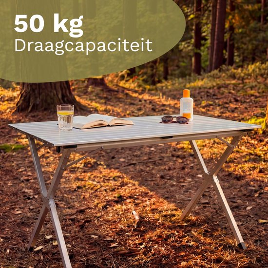 TRVLMORE Campingtisch - 120x70x70cm - Leichtgewicht mit Aluminiumrahmen - Klapptisch verstellbar - Campingtisch - Klapptisch - Schwarz