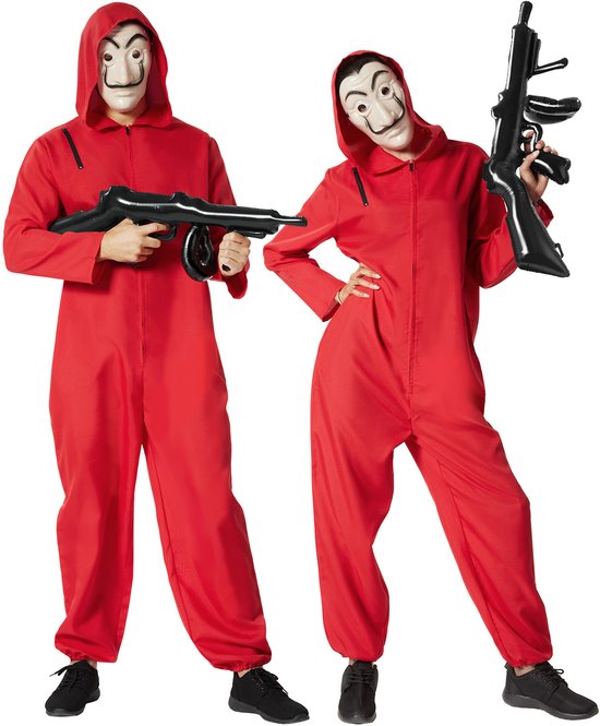 Dressforfun La Casa de Papel - Geldraub - Unisex Kostüm maskierte Bankräuber - M - Kostüm Karneval - Halloween - Verkleiden - Partykleidung - Karnevalskleidung - Party - Partykleidung
