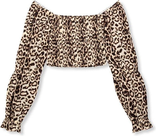 Sophisticated Department Bluse Lori Off Shoulder Top Leopard - Damengröße - Größe XS