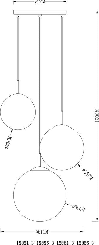 Globo - Hängeleuchte - Varus - Gold - Glas - Ø 51cm - E27 - 15855-3