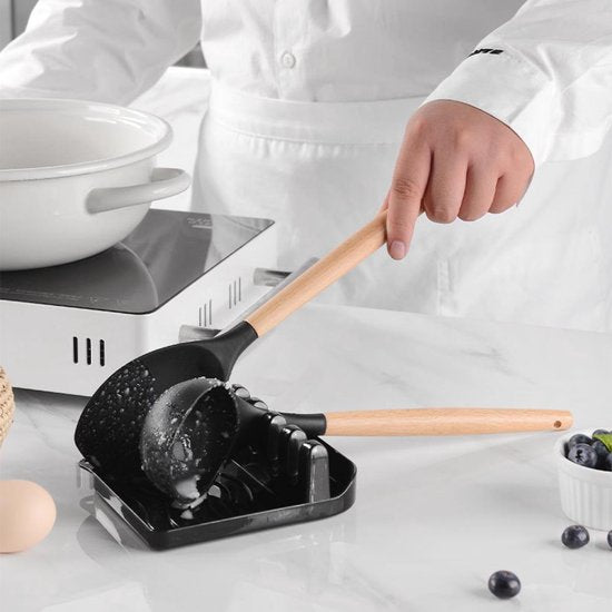 VAIVE Kochgeschirr-Set 13-teilig mit Halter - Küchengeschirr-Set - Schneebesen - Spatel Silikon