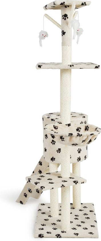 Lifa Living Kratzbaum - Kratzbaum - Katzenpfosten - 42x60x138,5 cm - creme/schwarz