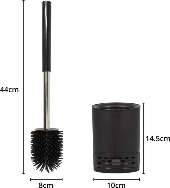 EasyPicks Premium Toilettenbürste - Toilettenbürste - mit Halter - antibakteriell - mit Geruchsspender - schwarz