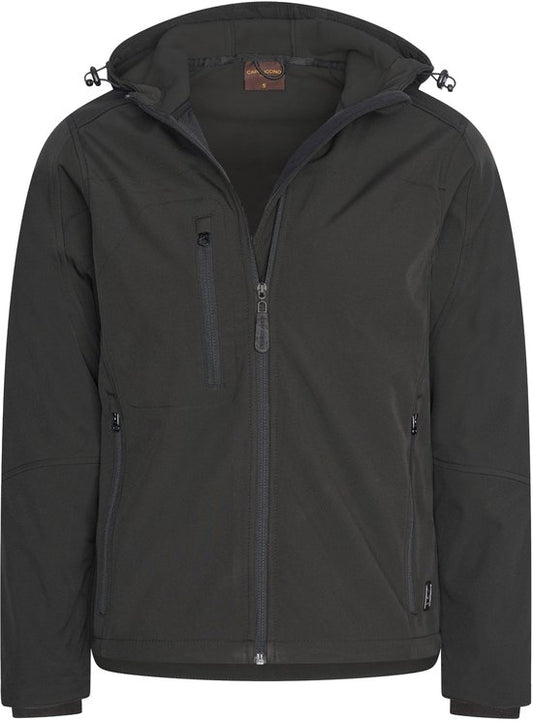 Cappuccino Italia - Herren Outdoor Jacke Softshell Jacke mit Kapuze - Schwarz - Größe S