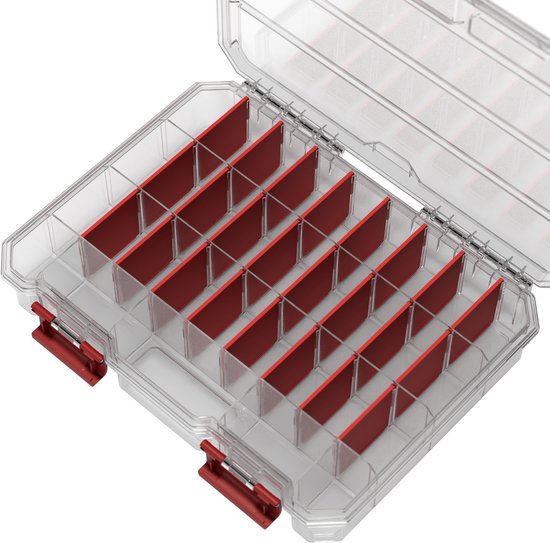QBRICK SYSTEM Organizer Compact Set 1 B – 4-teilig – Sortimentsboxen mit Facheinteilung – Transparent