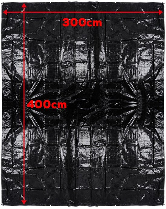 RedCliffs - Zeltboden und Apsis - Wasserdicht - 300x400 cm - Schwarz - Mit Ösen