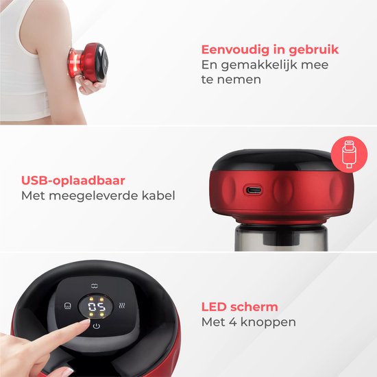 Nuvance - Elektrisches Cellulite-Massagegerät - 12 Stufen und Temperaturen - Inkl. eBook - Ganzkörper - Schröpfkopf-Set Massage - Cellulite-Schröpfköpfe - Hijama-Schröpfköpfe - Anti Cellulite