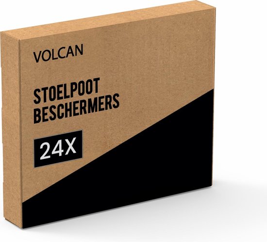 Volcan - Stuhlbeinkappen - 12-16mm - Anti-Kratz-Filz - Stuhlbeinschoner - Bodenschoner - 24 Stück - Rund - Schwarz