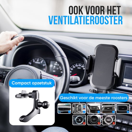 Strex Handyhalterungen Auto - Windschutzscheibe - Armaturenbrett - Lüftungsschlitze - Handyhalter Für Alle Handys - 360Â° Drehbar