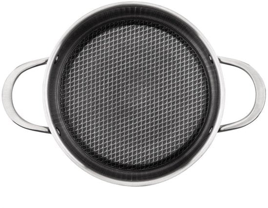ETA HoneyComb Pfannenset für Induktion und alle Wärmequellen - Backofenfest - 4er-Set mit Glasdeckel - Edelstahl - Antihaft - Edelstahl