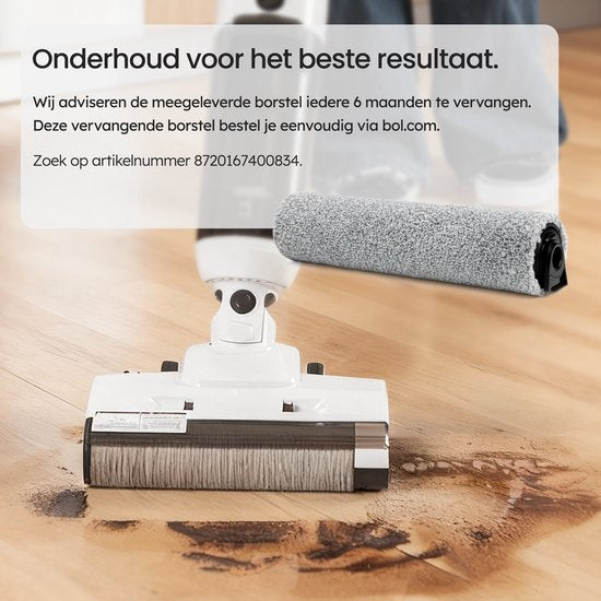 Saaf Floor Cleaner M200 - 45 min Batterie - Elektro-Mop - Stielstaubsauger mit Wischfunktion - Display & Reinigungsstation - Wassersterilisation - Weiß