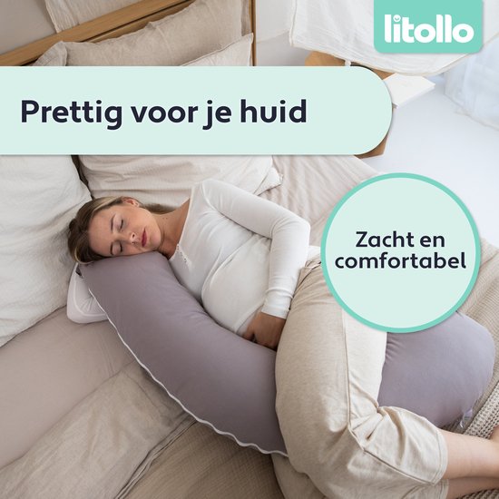 LitolloÂ¬Ã† Umstandskissen (J-Form) - Stillkissen - Körperkissen - Seidenkissen - Körperkissen - Weicher Fleecebezug XXL 145cm - Ockergelb