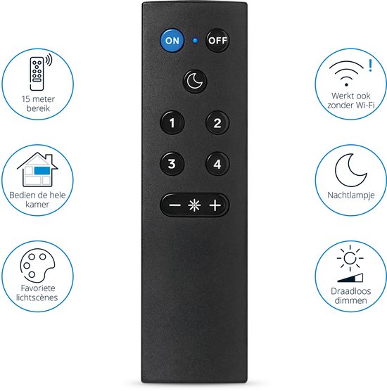 WiZ Remote Control - Steuern Sie Ihre intelligente Beleuchtung ganz einfach ohne App - funktioniert mit Batterien