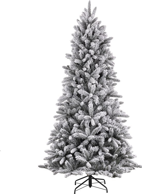 Black Box Trees - Snowdon Künstlicher Weihnachtsbaum - H155 x Ø102 cm, Grün gefrostet, volle Nadeln, natürliche Form, einfach aufzustellen