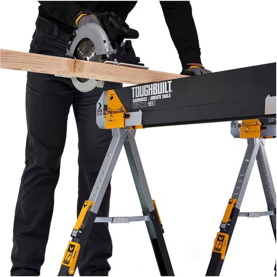 ToughBuilt TB-C700-2 Sägebock Set - Höhenverstellbar - 589 kg Tragkraft - Stahl - 2 Stück