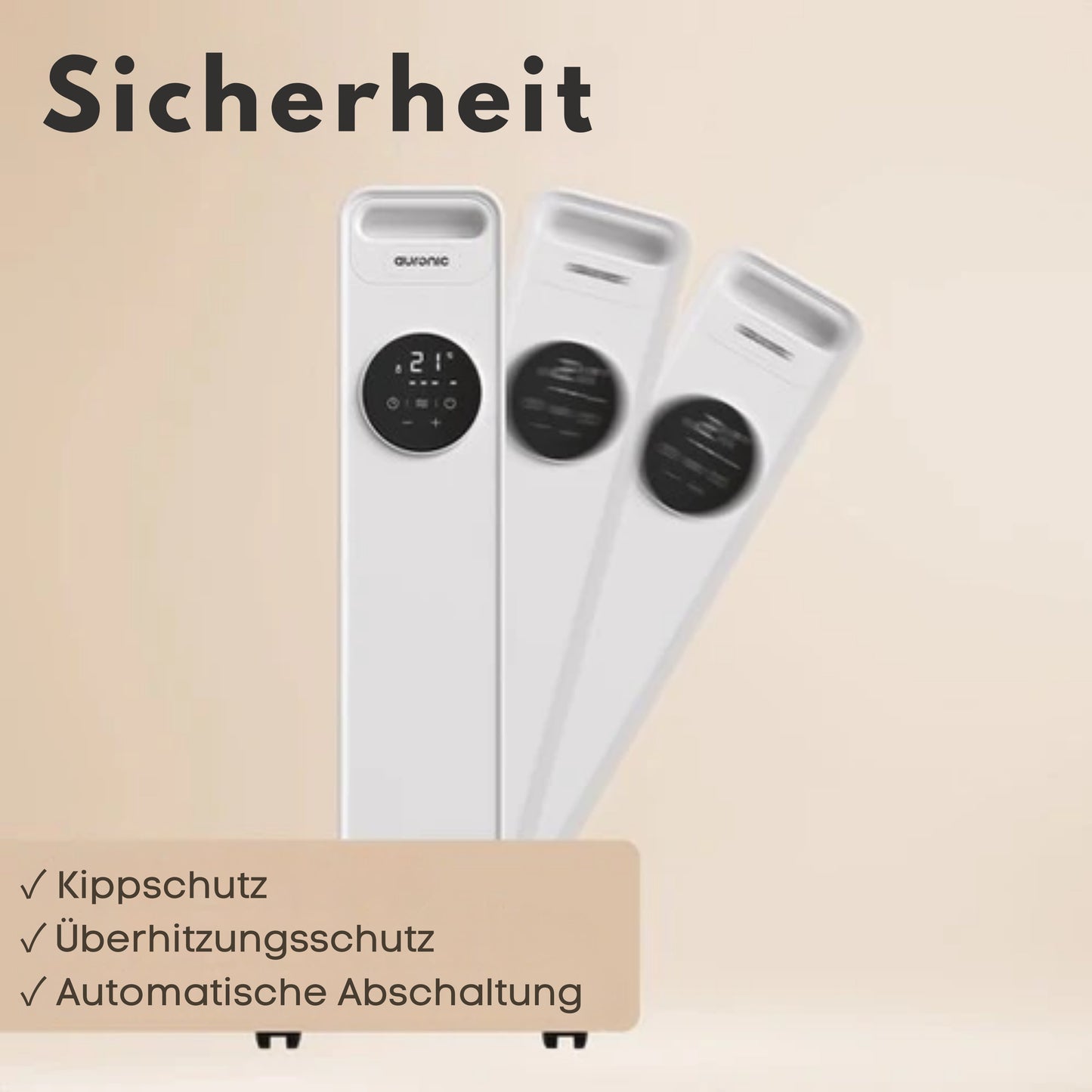 Auronic Ölradiator - 2500W - 3 Heizstufen - Mit Timerfunktion - Weiß