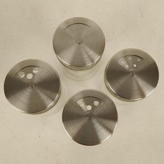 Gewürzregal - 7 Stück - Edelstahl und Glas