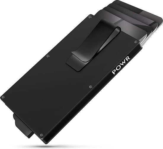 Powr RFID Wallet - Smart Wallet - Dünne Brieftasche - Kartenhalter Karten - Kartenhalter mit Geldklammer - Anti-Diebstahl - Titanium - NFC Blocker