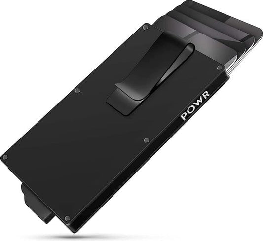 Powr RFID Wallet - Smart Wallet - Dünne Brieftasche - Kartenhalter Karten - Kartenhalter mit Geldklammer - Anti-Diebstahl - Titanium - NFC Blocker