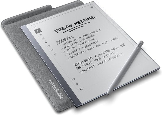 reMarkable - Schutzhülle für Papiertabletts - dünnes Design & mit Stifthalter - weiches Innenfutter - für sicheren Transport und Aufbewahrung - graues Polymer