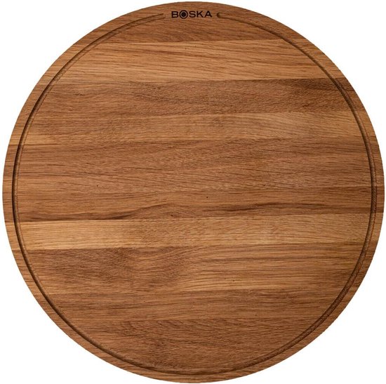 Boska Pizzabrett Friends XL - Grillzubehör - Eichenholz - Praktische Auffangwanne - Ø 40 cm