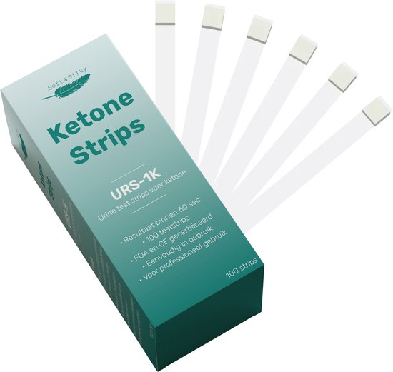 Keton-Test - 100 Streifen - Keto - Diät - URS-1K - FDA-genehmigt - Ketose - Urin - Test - Streifen - Messgerät - Ketone