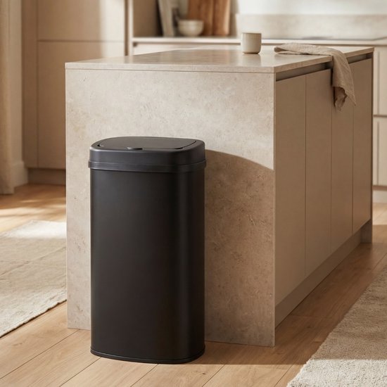 Bayt Mülleimer - Mülleimer 60 Liter - Mülleimer - Abfalleimer - Metall - Schwarz