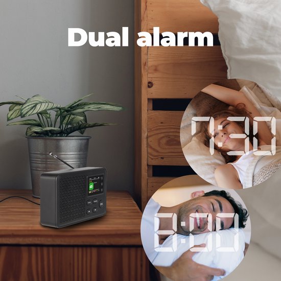 Denver - DAB57B - Radio - Bluetooth - DAB+/ FM - 40 Voreinstellungen - Wecker - Schwarz