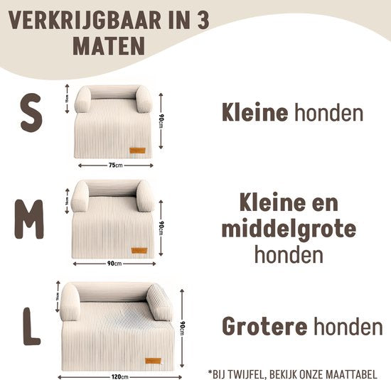 By Cee Cee Original Hundedeckenbank - Hundedeckenbank - Hundekorb - Premium - komplett mit Reißverschluss - Rippengewebe - Beige - 90x90 - Größe M