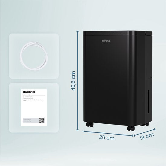 Auronic Luftentfeuchter - Compact Pro Plus - 12L - Schlafzimmer, Badezimmer, Wohnzimmer und Büro - Luftbefeuchter für Innenräume - Schwarz